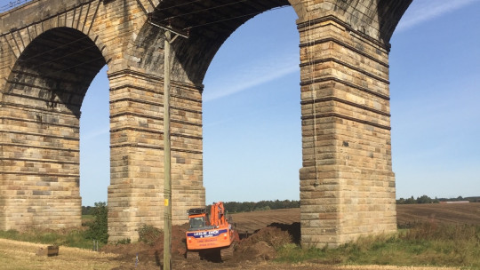 Viaduct carries the main Glasgow to Edinburgh railway line