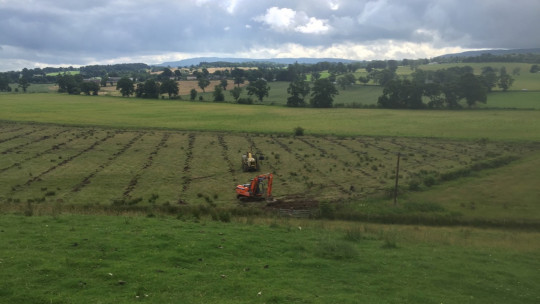 New field drainage scheme including lateral and leader drains