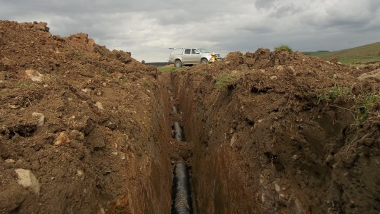 New leader drain going in